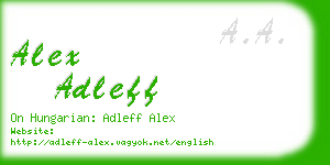 alex adleff business card